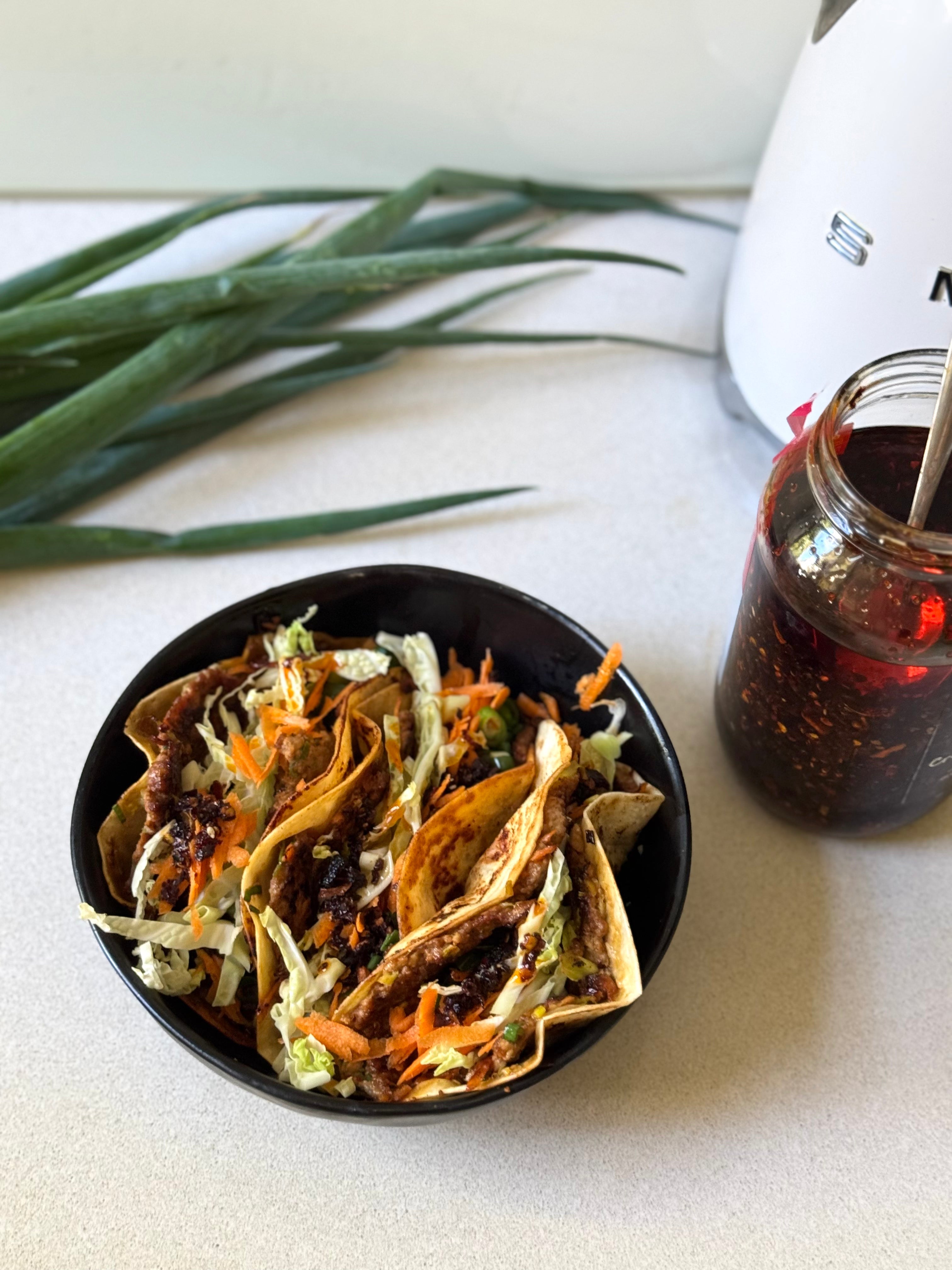 Smashed Dumpling Tacos