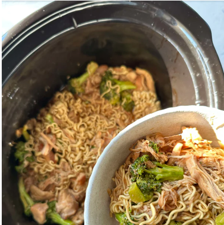Slow Cooker Honey Soy Chicken Noodles